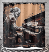 Gettin' Jazzy On Piano Shower Curtain - Beyond T-shirts